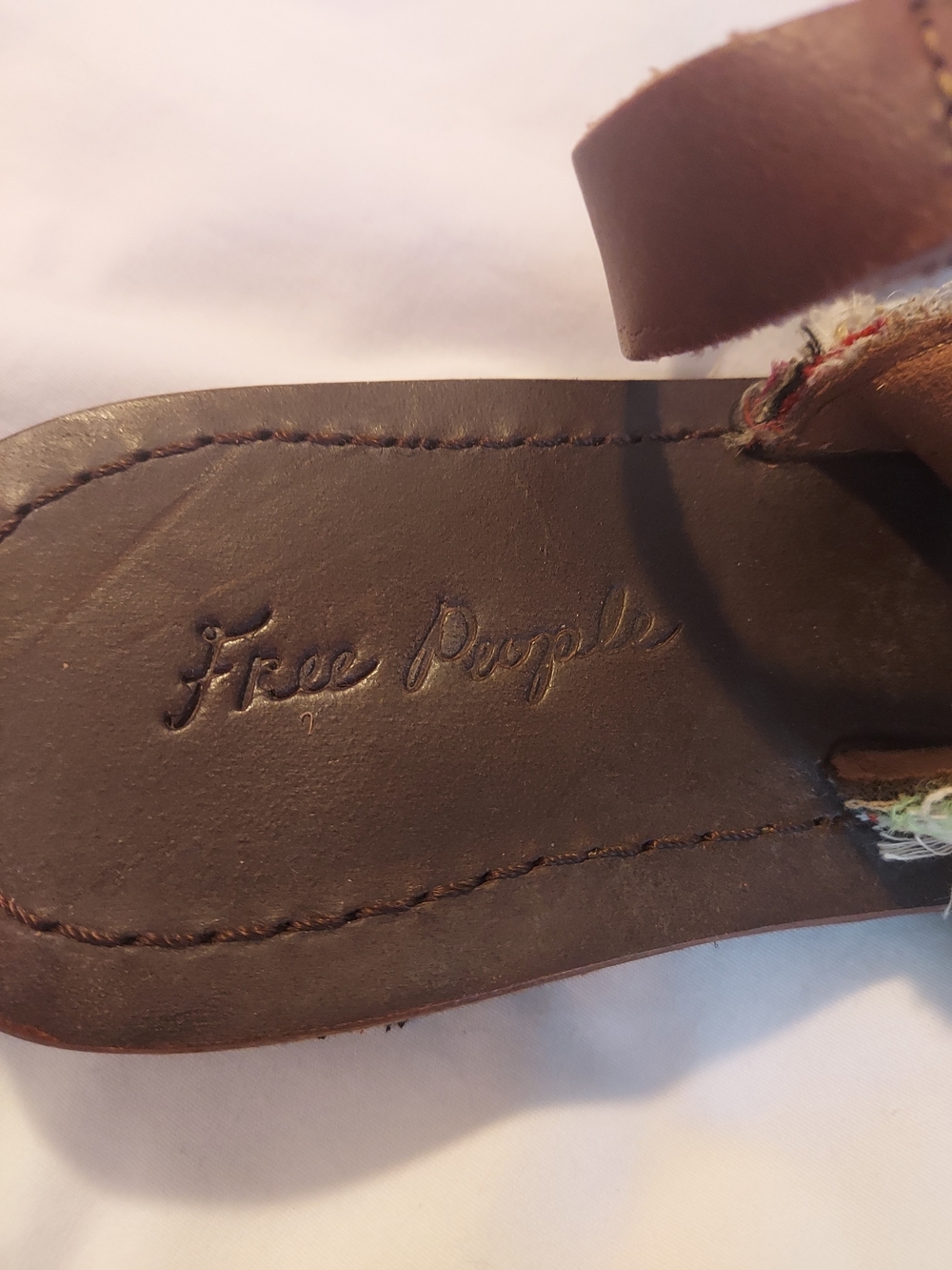 Free People DVLPMNT Meadow Embroidered Leather Ankle Strap Sandals Boho Festival - Picture 4 of 8